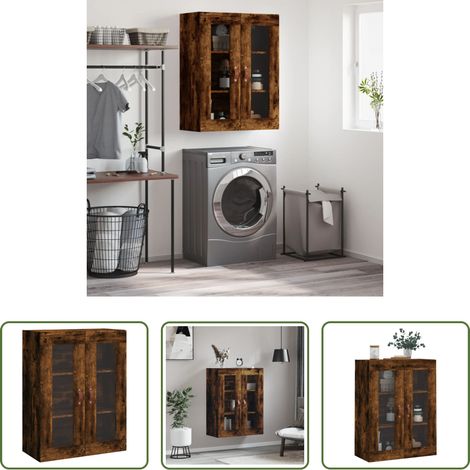 Holzschrank - Wandschrank Räuchereiche 69,5x34x90 cm (1/5)