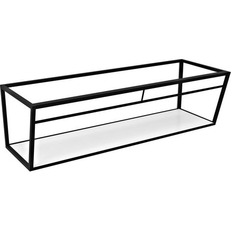 ARUBA Support avec étagère 128,4x40x49 cm, noir mat (1/2)