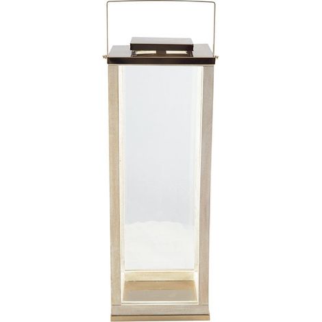 Grande Lanterne Carrée en Verre Transparent Décoration Intérieur et Extérieur 25 x 25 x 71 cm - PANGIVO (1/3)