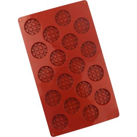 Waffelform, Waffel-Schokoladenformen, Silikon-Waffelformen, Mini-Waffelform rund, 18 Gitter (1/5)