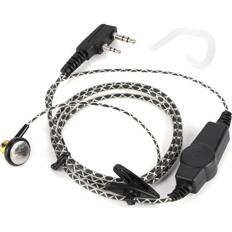 Casque Micro Oreillette Talkie-Walkie 2Voies Radio 2Broches KType Compatible Kenwood TK KPg TH, Écouteur Léger avec Micro, Kit Mains Libres (1/5)