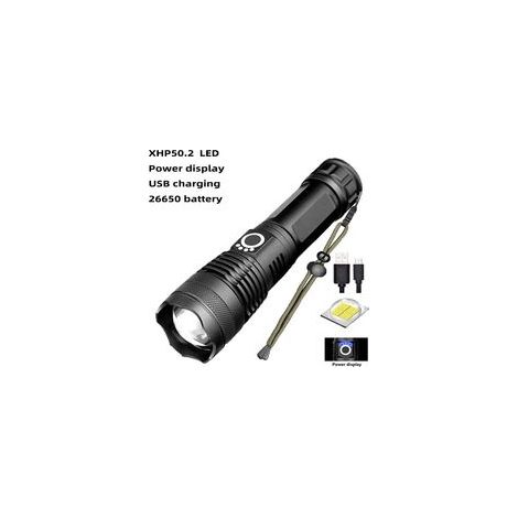Lampe torche LED rechargeable XHP70.2, 12000 lumens, IP67, 5 modes, batterie 5000 mAh – (1/5)
