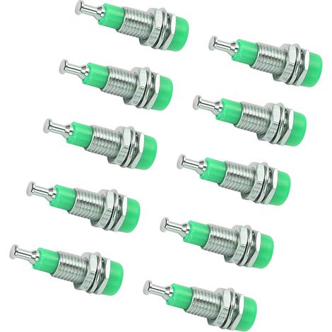 J.40006 Prise de panneau tout cuivre 2 mm, fiche banane femelle, bornier métallique, prise banane en cuivre pur nickelé, accessoires pour prise de lanterne, vendus par paquets de 10 (vert) (1/5)