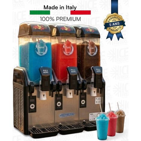 Machine à Granité Premium 3x12L - 1150w – Elmeco FC3 - Fabriquée en Italie (1/5)