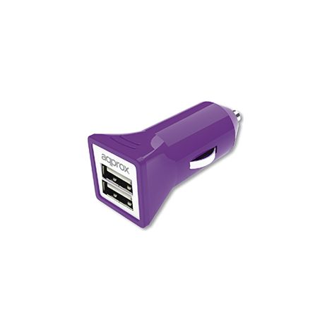 Duales USB-Autoladegerät (violett) analog