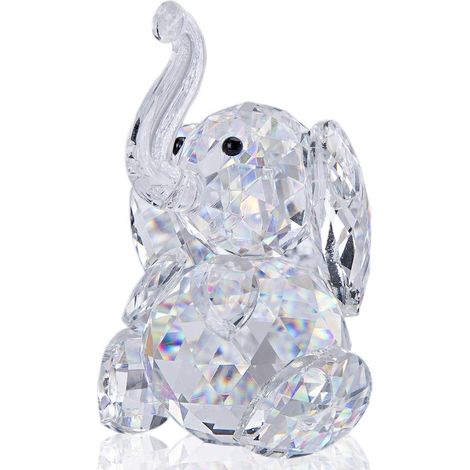 Figurine Éléphant En Cristal - Décor Table Bureau Intérieur - Poids Papier Ornement Décoration Maison Bureau Restaurant - 1 Pièce (1/5)