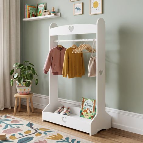 Appendiabiti da Terra Haandsvanssad per Cameretta 126x73x43 cm - Bianco [en.casa] (1/5)