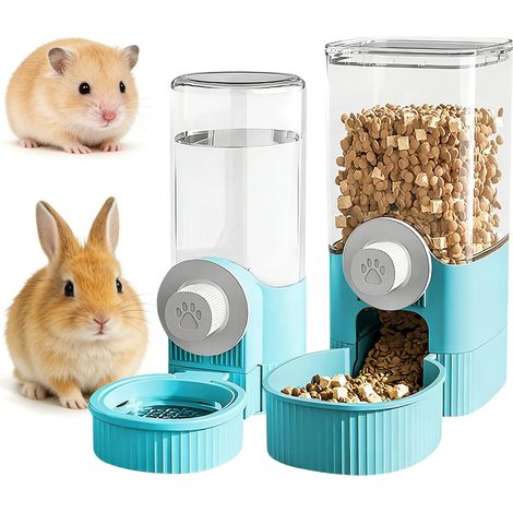 Trinkflasche Kaninchen Automatischer 2 in 1 Futter Wasserspender (1/5)