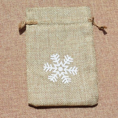 10 bedruckte Leinenbeutel mit Kordelzug, Geschenktüten, Schmuckaufbewahrungsbeutel (4) (1/5)