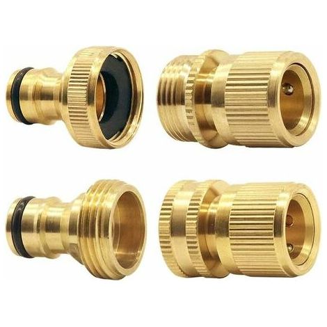 Raccord de tuyau d'arrosage CHAM - ZZEPX, filetage mâle et femelle en laiton 3/4", filetage mâle en cuivre, raccord de tuyau d'arrosage et de robinet BSP 3/4". (1/5)