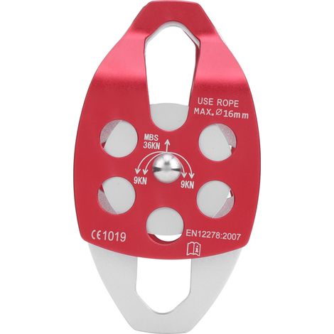 Poulie double en aluminium à plaque latérale pour la survie en extérieur, accessoire d'escalade et d'alpinisme (1/5)