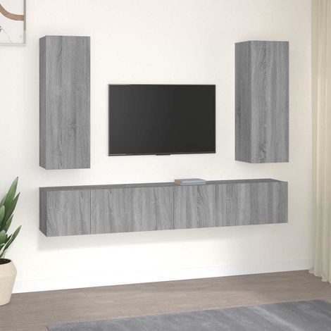 vidaXL 5 Piece TV Cabinet Set Grey Sonoma Engineered Wood (1/5)