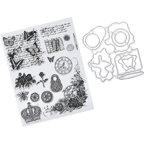 Tampon transparent en caoutchouc TPR pour la décoration de journaux et d'albums DIY, accessoires de loisirs créatifs (T1746TC Matrice de découpe pour tampon) (1/5)