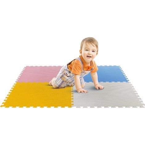 Tappeto Puzzle Componibile 60x60 con 4 Pezzi Colori Pastello Bimbi (1/3)