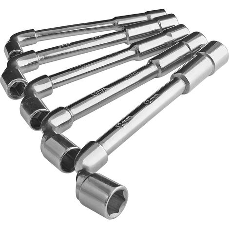 5 metrische L-förmige Winkel-Inbusschlüssel, Doppelkopf-Winkel-Inbusschlüssel für mechanische Reparaturen (8 mm, 9 mm, 10 mm, 11 mm, 12 mm) (1/5)