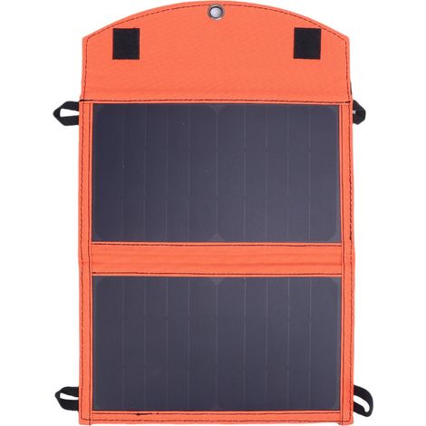 Chargeur solaire multifonction pliable 14 W, 2 plis, étanche IP67, ports USB-A et USB-C, idéal pour le camping et les situations d'urgence. (1/5)