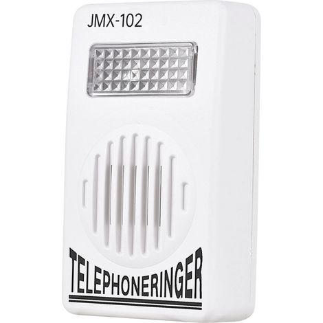 Sonnerie de téléphone puissante (70 dB), amplificateur de sonnerie, sonnerie stroboscopique avec lampe torche, compatible avec les téléphones fixes (connecteur 6P2C), fixation murale, sans piles. (1/3)