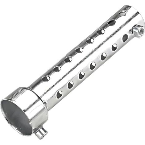 Silencieux d'échappement moto, silencieux turbo sound, 1 pièce, 35 mm, argent, adapté au diamètre du tuyau d'échappement 34 mm - 35 mm (1/5)