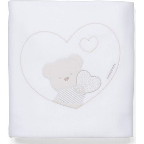 Foppapedretti Copertina Pile Dolcecuore, 40.4x26.2x8.2 cm, ricamata, copertina per lettino, 100% poliestere, Multicolore