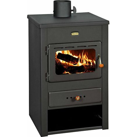 Stufa a legna Prity K12 da 10,4 kW colore nero in acciaio (1/4)