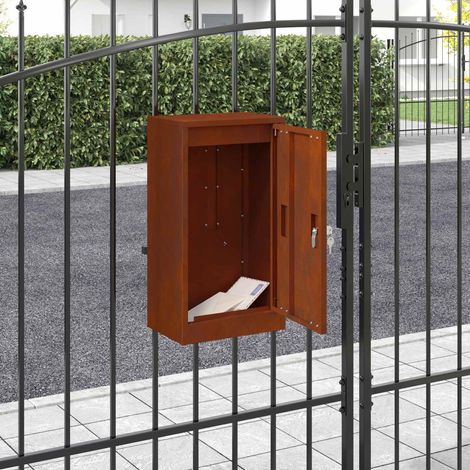 Briefkasten mit Speicher Rostig 30 x 20 x 55 cm Wetterfeststahl