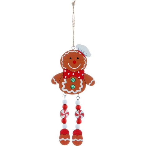 Panneau Porte En Bois - Homme En Pain D Épices Pour Décoration De Noël - Intérieur Et Extérieur - 1 Pièce (1/5)