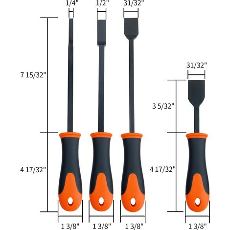 Set de 4 grattoirs en acier inoxydable, lame tranchante pour enlever le coulis, la colle, le mastic et la graisse
