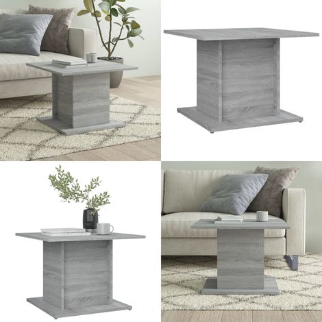 Table basse sonoma gris 55,5x55,5x40 cm bois d'ingénierie - Table Basse - Meuble Salon - Table D'appoint - Table Ronde - Design Moderne - Home & Living (1/5)