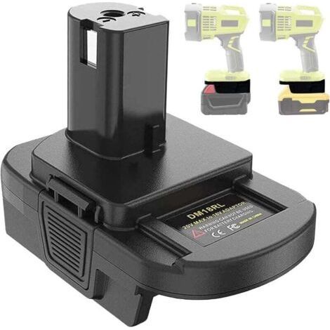 DM18RL Akkuadapter für Ryobi 18V Lithium-Ionen-Akku-Elektrowerkzeuge, wandelt DeWalt 18V/20V oder Milwaukee 18V Li-Ionen-Akkus für 18V-Netzteile um (1/4)