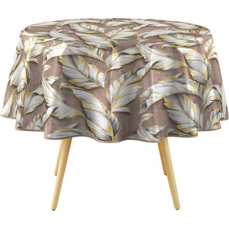 Nappe ronde 160 cm Plume de chocolat