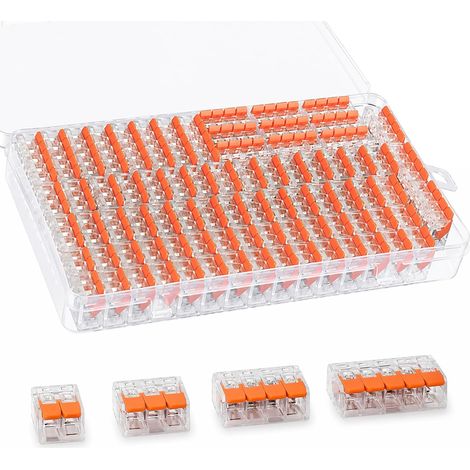 80 Pièces Connecteur Electrique, Compacts Rapide Cosses, 2/3/4/5 Entrées, Compatible 412 413 414 415 (1/5)