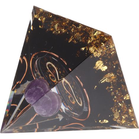 Pyramide d'orgonite de 5 cm pour la guérison énergétique positive, pyramide de cristal, méditation, pyramides d'orgonite, générateur d'énergie des chakras et du zodiaque Lion (1/5)