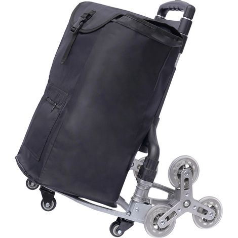 Chariot pliant, 10 roues, hauteur réglable, noir (1/2)