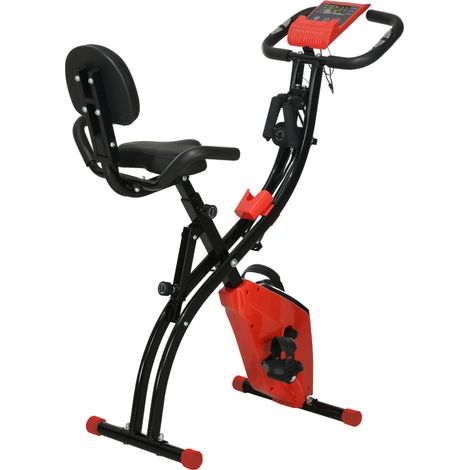 Vélo d'appartement pliable 2-en-1 avec écran LCD et résistance magnétique réglable sur 8 niveaux (1/5)