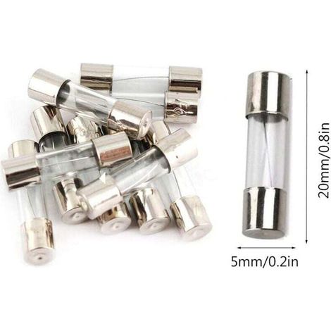 100 fusibles en verre 5x20mm en boite Fusible 0.2A 20A fusible 0,2A 20A, 100 pièces dans une boîte