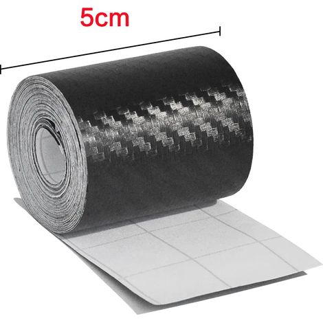 Bande adhésive en fibre de carbone (longueur 10 m,largeur 5 cm) - Protection anti-collision pour pare-chocs et seuils de porte de voiture (3 à 10 m de large) (1/3)