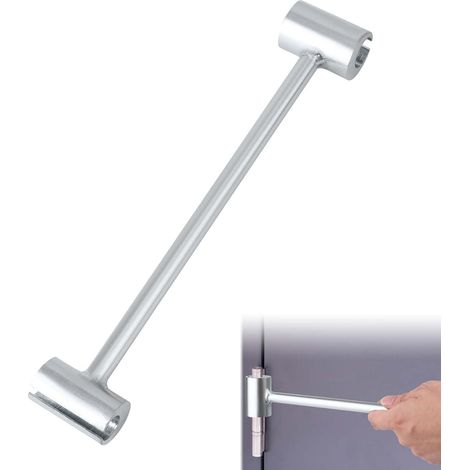 Llave de ajuste de holgura de bisagra, 14-19 mm, práctica herramienta de ajuste de bisagras para puertas, resistente, para salas blancas, puertas de seguridad contra incendios (plateada) (1/5)