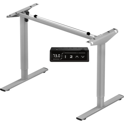 Bureau Assis Debout Cadre de Electrique Réglable Gris (1/5)
