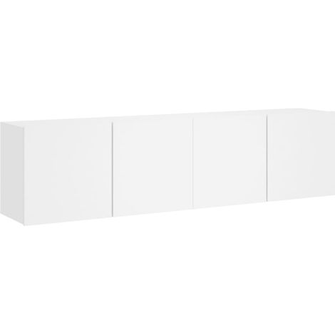 Muebles de TV de pared Estantería multimedia Aparador de TV Comedor Salón Dormitorio 2 piezas 80 x 30 x 41 cm Blanco 020028933 (1/5)