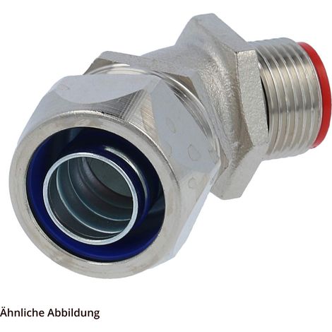 FLEXA EW 45-M Metallverschraubung 45 Grad Bogen Gewinde M32x1,5 für Schlauch-Außendurchmesser 33,0mm - 1 Zoll für Schlauch-Innendurchmesser 26,5mm - 1 Stück (1/3)