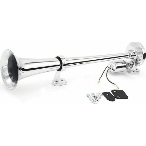Kit altoparlante tromba ad aria cromata a tubo singolo 150db 12V/24V universale per camion treno argento