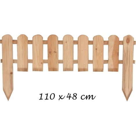 Steccato 110x48 Bordura in Legno da Giardino per Recinzione Staccionata Recinto - Opzioni 1 Pezzo
