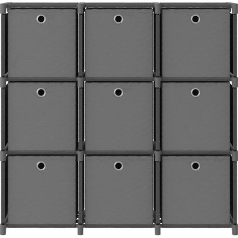 Maison Exclusive - Mobile con 9 Scatole a Cubo Grigio 103x30x107,5 cm in Tessuto