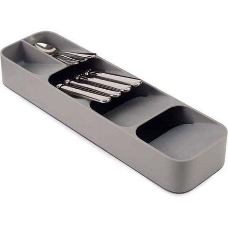 Organisateur de couverts - Rangement de cuisine - Séparateur à couverts - Gris