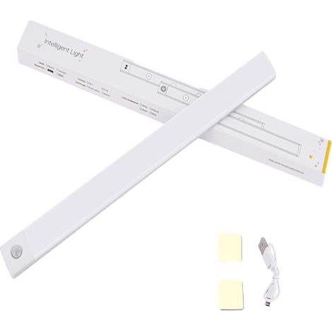 Applique murale LED à intensité variable 40 cm. Lampe de cuisine sans fil. mode tricolore avec capteur de mouvement interne. adaptée pour applique murale de cuisine.Chambre. tête de lit.(couleur argen (1/5)