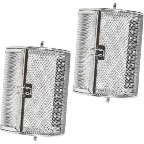 2PCS Panier de four rotatif à 360 degrés en acier inoxydable,cages de four, four à tambour de 18 cm, rôtissoire pour barbecue, accessoires de cuisson pour rôtisserie aux cacahuètes séchées (1/5)