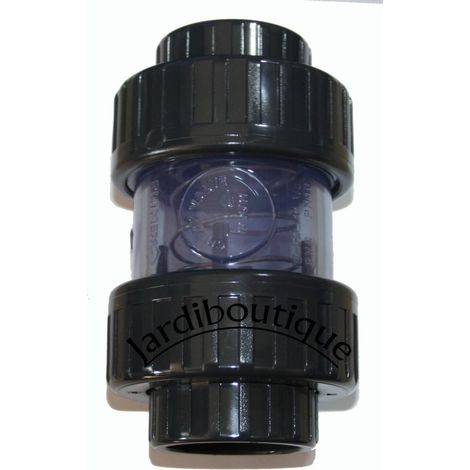ø 63 mm clapet a ressort inox avec raccord transparent Diamètre 63 mm - jardiboutique