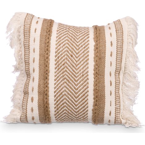 Coussin à franges OLEA, 45 x 45 cm
