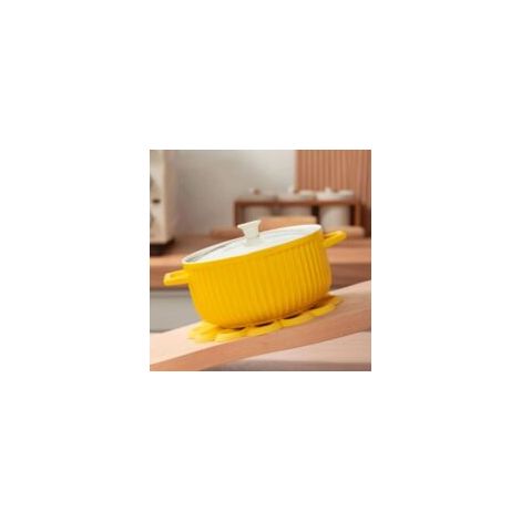 Wunderschöne, niedliche Silikon-Untersetzer mit Halter, runde Getränkeuntersetzer, geeignet für Wohnzimmer und Küche, 17 cm Durchmesser, 2er-Pack – Crezuo