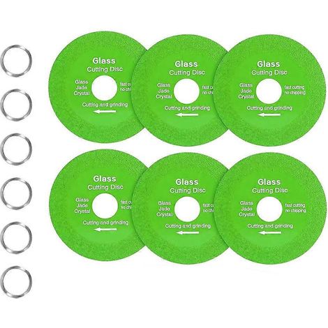 Jeu de 6 disques de coupe diamantés, 100 x 22,23 mm, compatibles avec divers matériaux tels que le verre, le carrelage et le marbre - Outils compatibles (1/5)